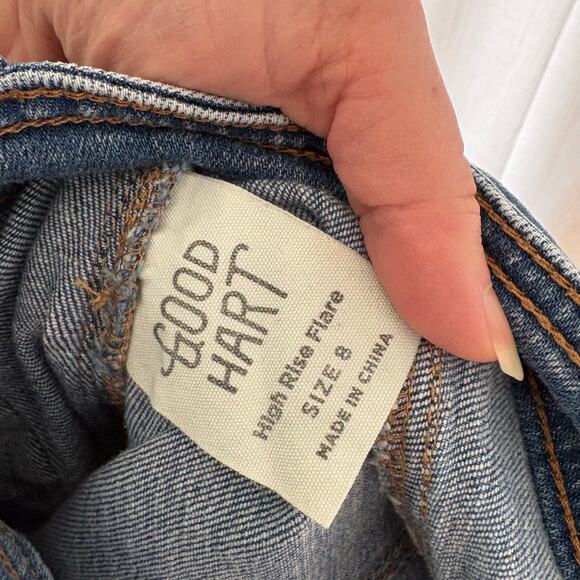 Good Hart Matilda Jane High Rise Flare Leg Denim Jeans Size 8 - Picture 7 of 8